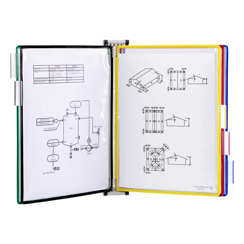 Tarifold DJOIS by Tarifold - Wall Mount Reference & Display System - Durable Steel Wire Frames- 5 Double-Sided Pockets - 10 Sheet Capacity - Made in France - Image 1